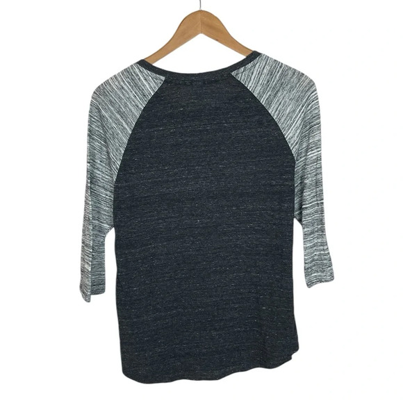 LS146 Men’s Alternative Earth 3/4 Sleeve Triblend Baseball Style Shirt L - Picture 3 of 4